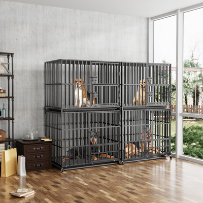 Cage pour chien empilable robuste