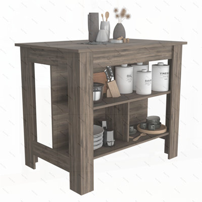Rockaway 3-Shelf Kitchen Island by Red Barrel Studio