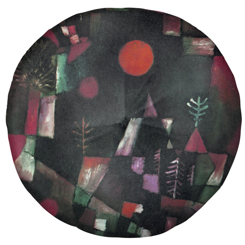Coussin de plancher plein lune klee paul, 31,5 po x 63 po, Rouge