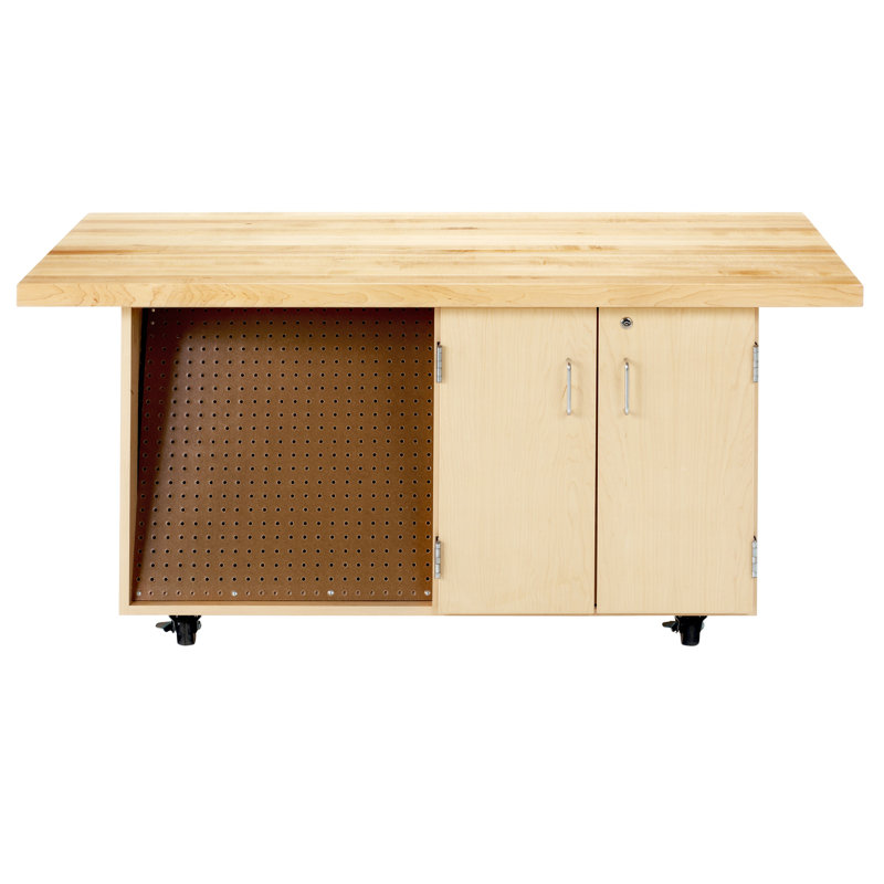 60'' W Wood Top Workbench with Wheels