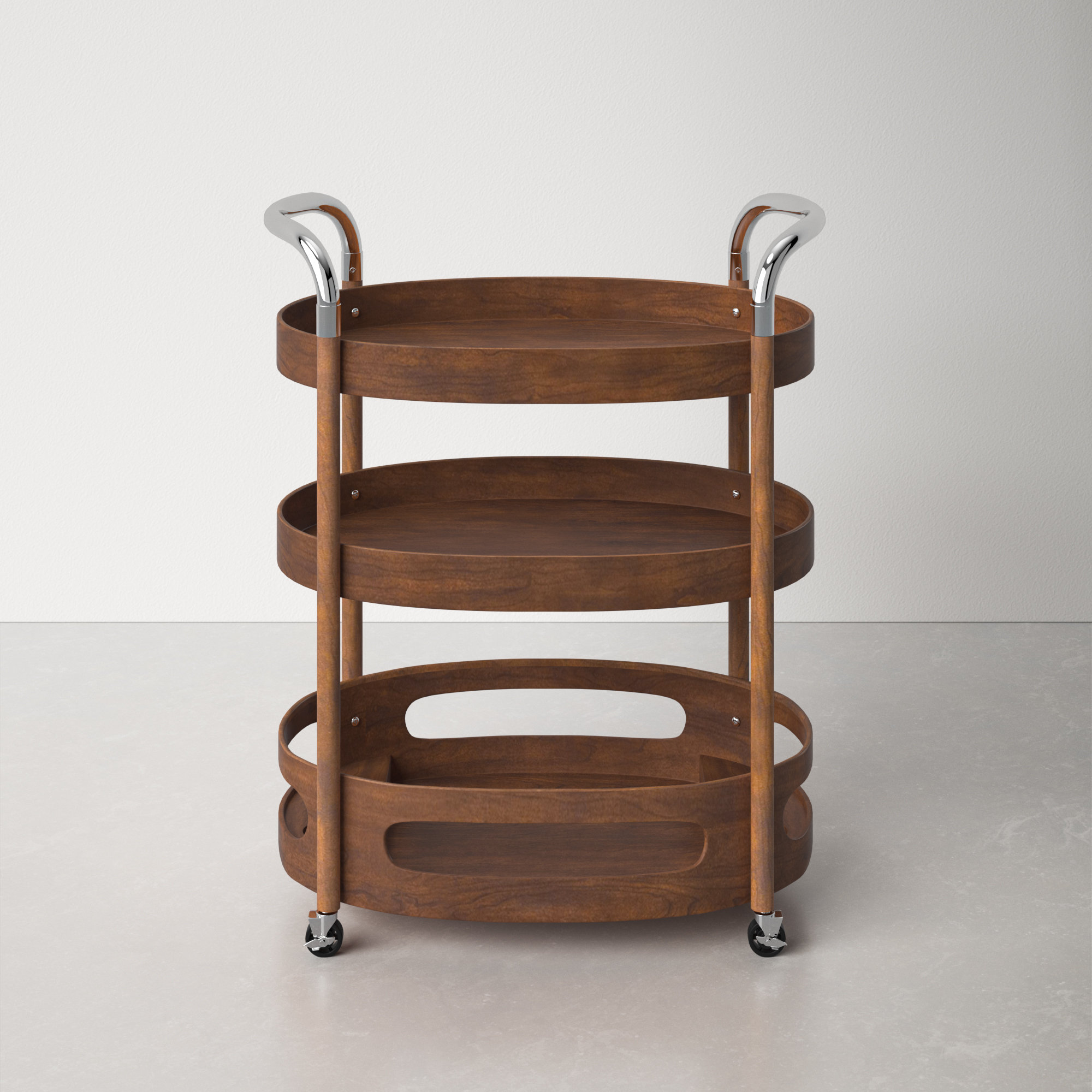 Bar Cart, Walnut, Walnut
