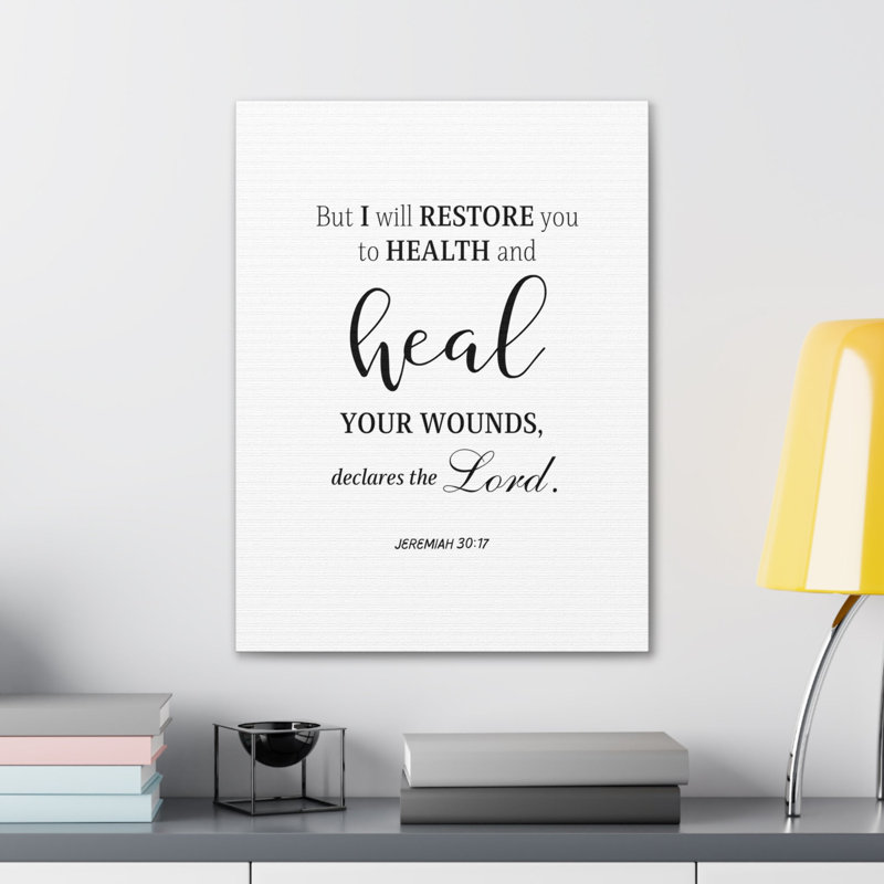 «Jeremiah 30:17 Heal Bible Verse Canvas», art mural chrétien