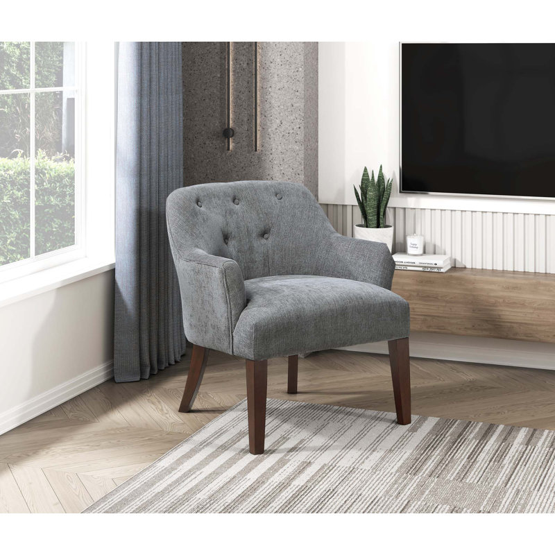 Fauteuil rembourré en tissu 1pc, Gris anthracite