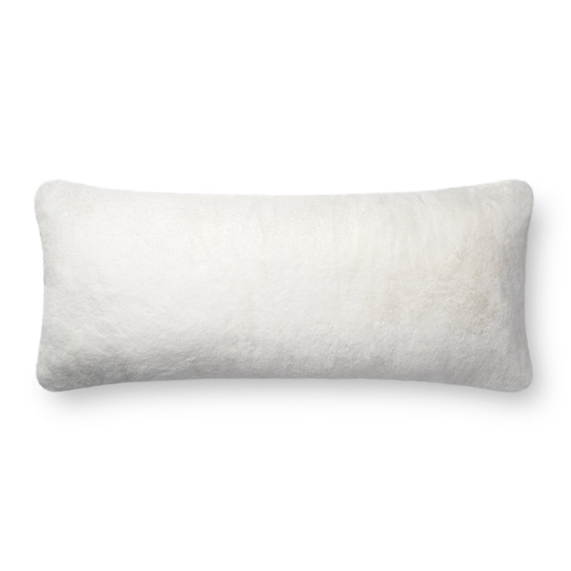 Coussin lombaire , Duvet / Plumes, 13 po x 35 po, Blanc