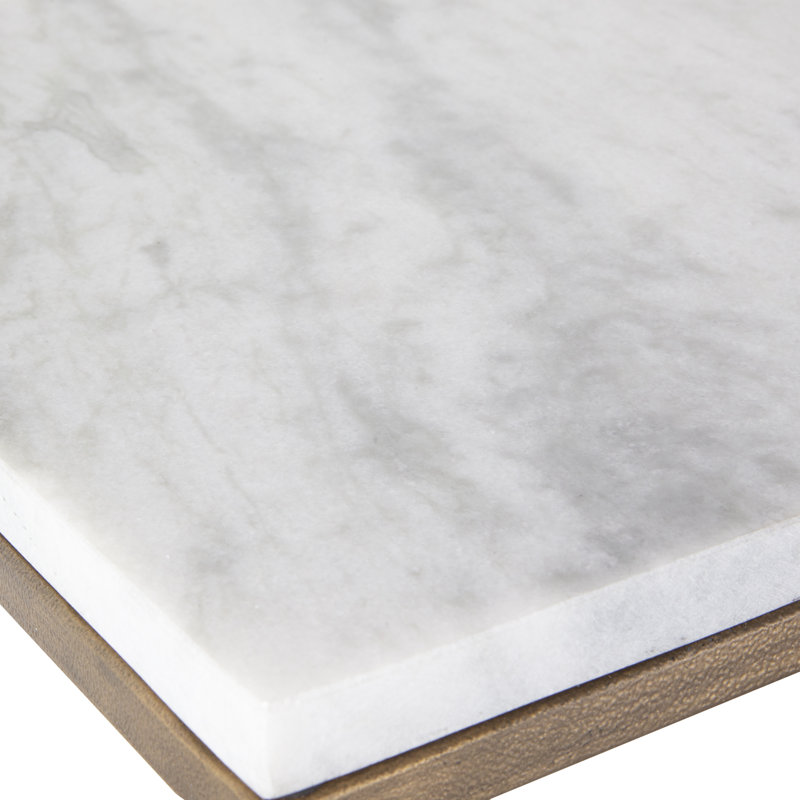 Clinton Marble End Table, Brass