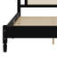 Lit plateforme en bois - tête de lit en rotin naturel, design rétro, support en lattes de bois (finition noyer | sommier non requis)-118036908-118036910