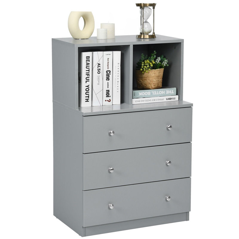 60cm W 3 - Drawer Chest of Drawers, Grey