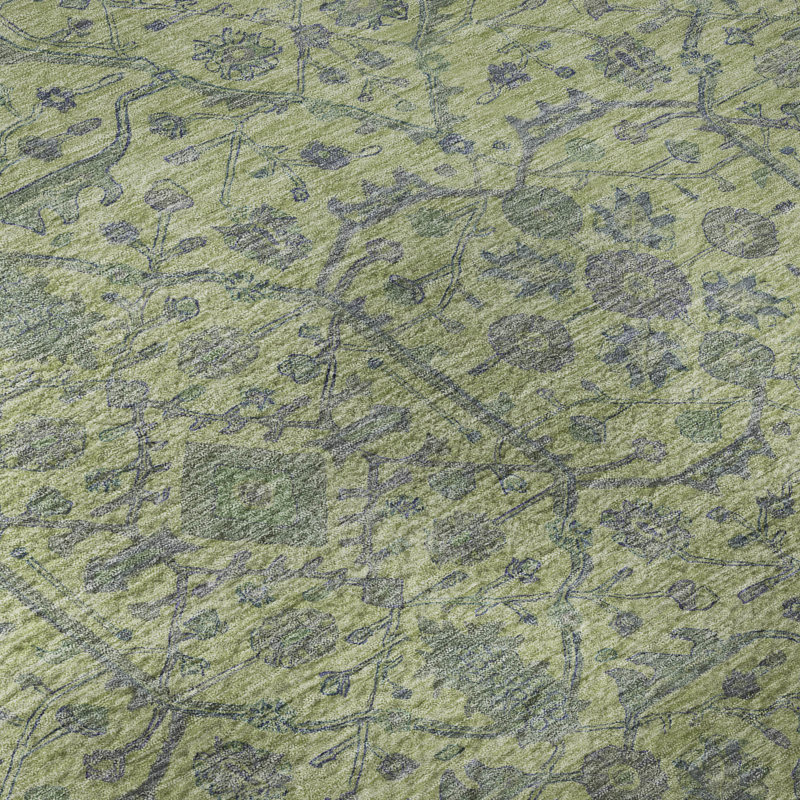 Premium Machine Washable Ducote AMF1131 Global Rug, Rectangle 9 pi x 12 pi