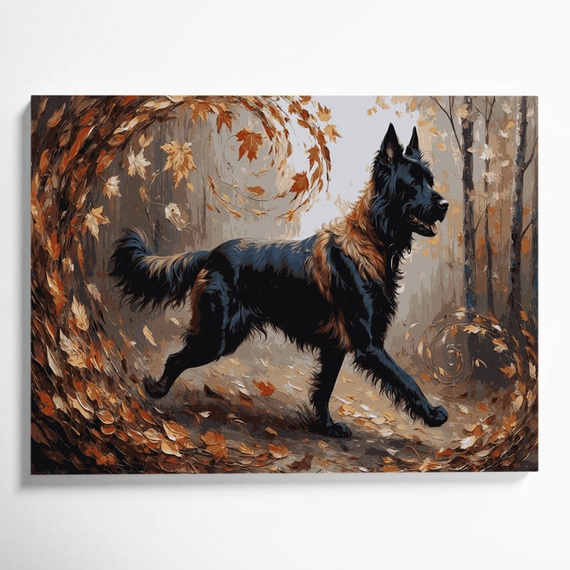 «Dogs Beauceron», art mural sur toile brune, H 20 po x l 30 po