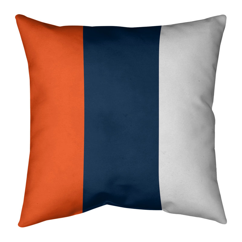 Housse de coussin de football Denver, Bleu marine, 14 po x 14 po, Polyester filé