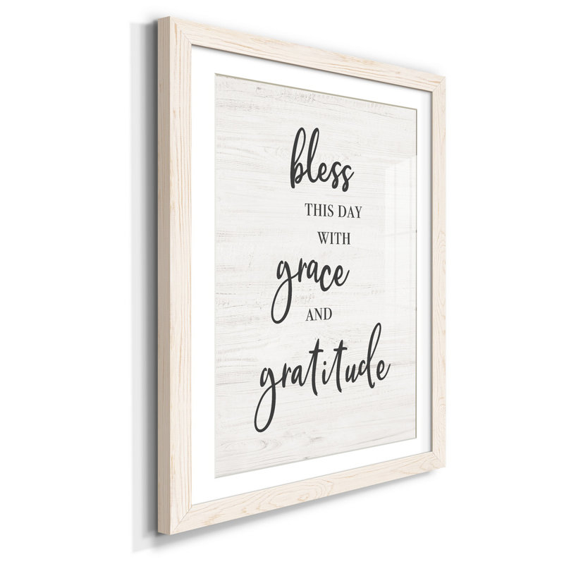 «Bless this Day», reproduction d'art textuel sur papier encadré, H 44 po x l 31 po x P 1 po, Blanc