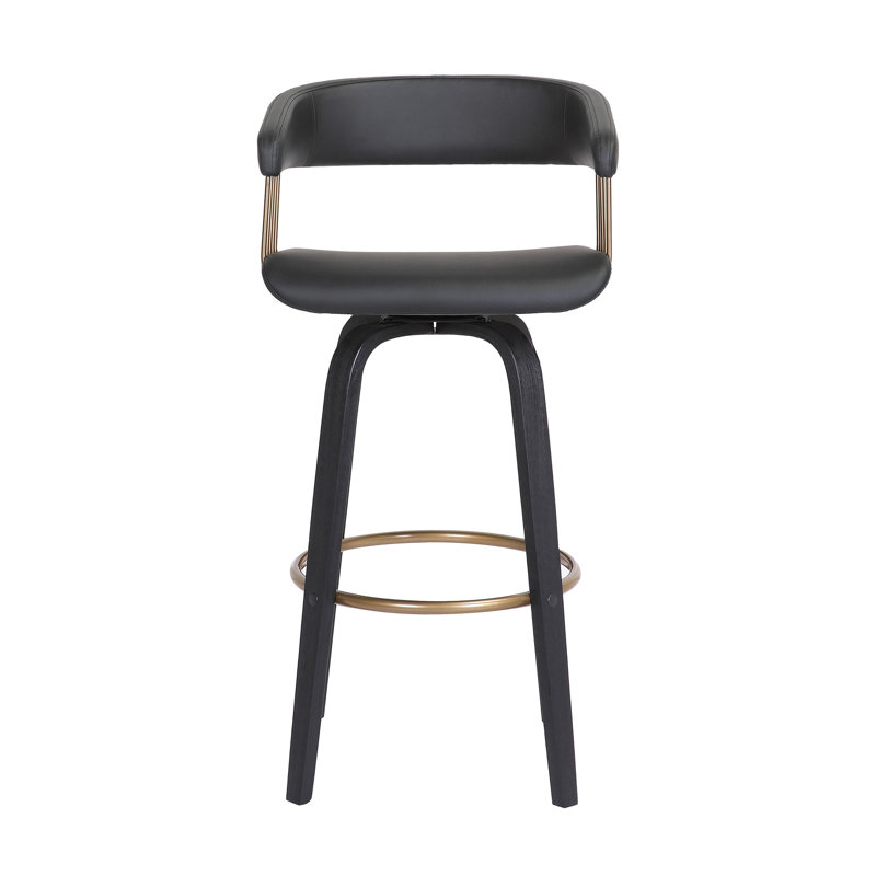Chaise de bar pivotante 31 po en similicuir noir