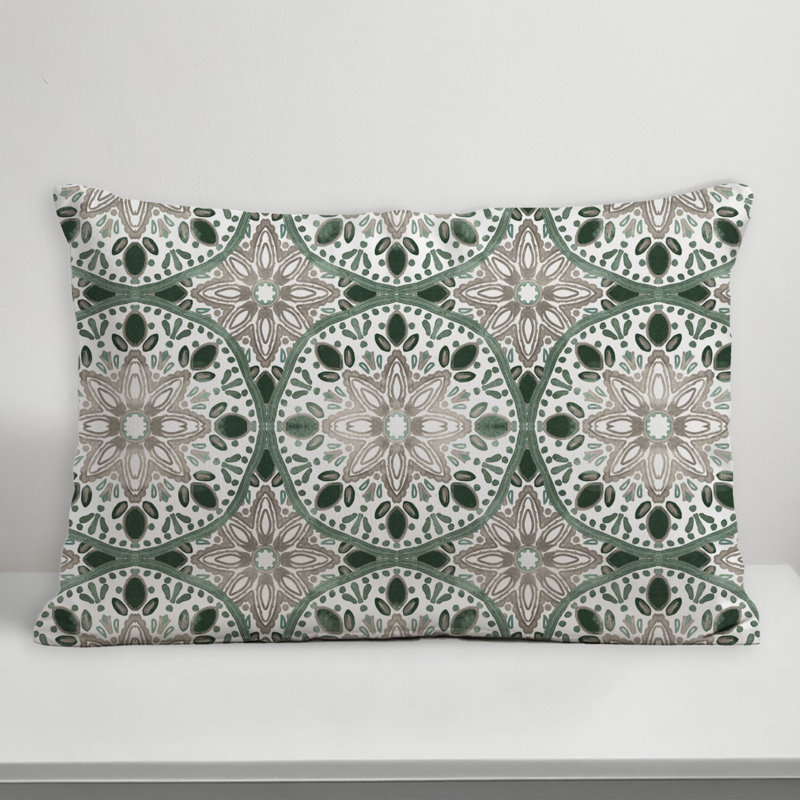 Amsden Outdoor Reversible Throw Pillow, Brown, Geometric