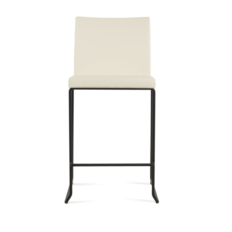 Tabouret de bar et de comptoir empilable Aria, Noir, Tabouret de comptoir (siège d'une hauteur de 24 p, Crème PPM