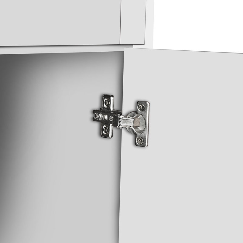 Grande armoire de rangement avec 8 portes et 4 tablettes, armoire de rangement murale pour salon, cuisine, bureau, chambre à coucher, salle de bain