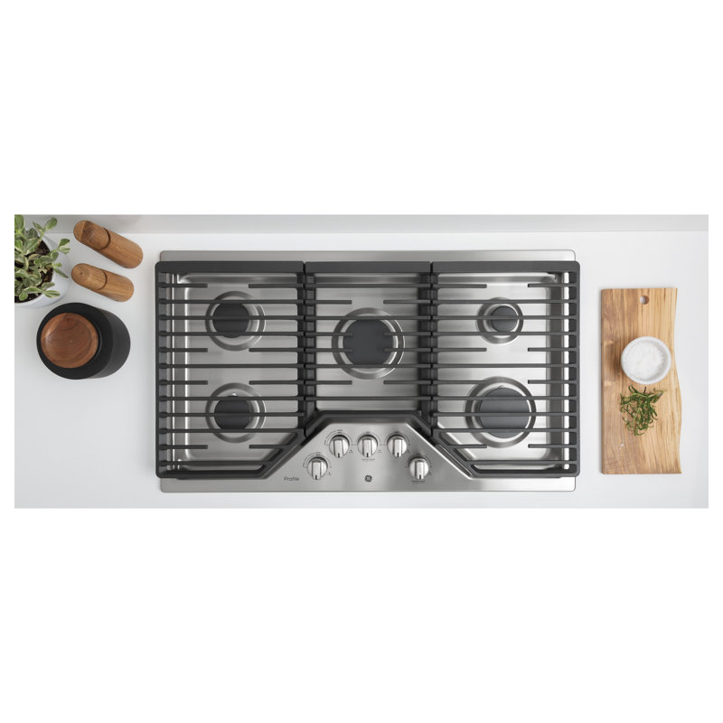 36" Gas Cooktop with 5 Burners, Stainless Steel