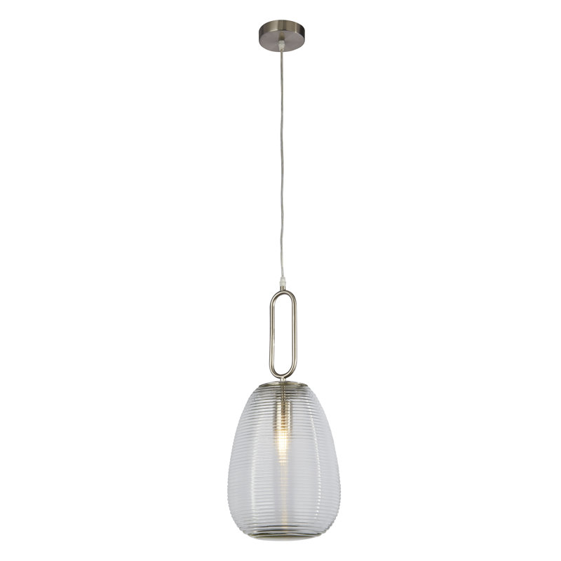 Giorgia 1-Light Single Chandelier, Satin Nickel, Clear