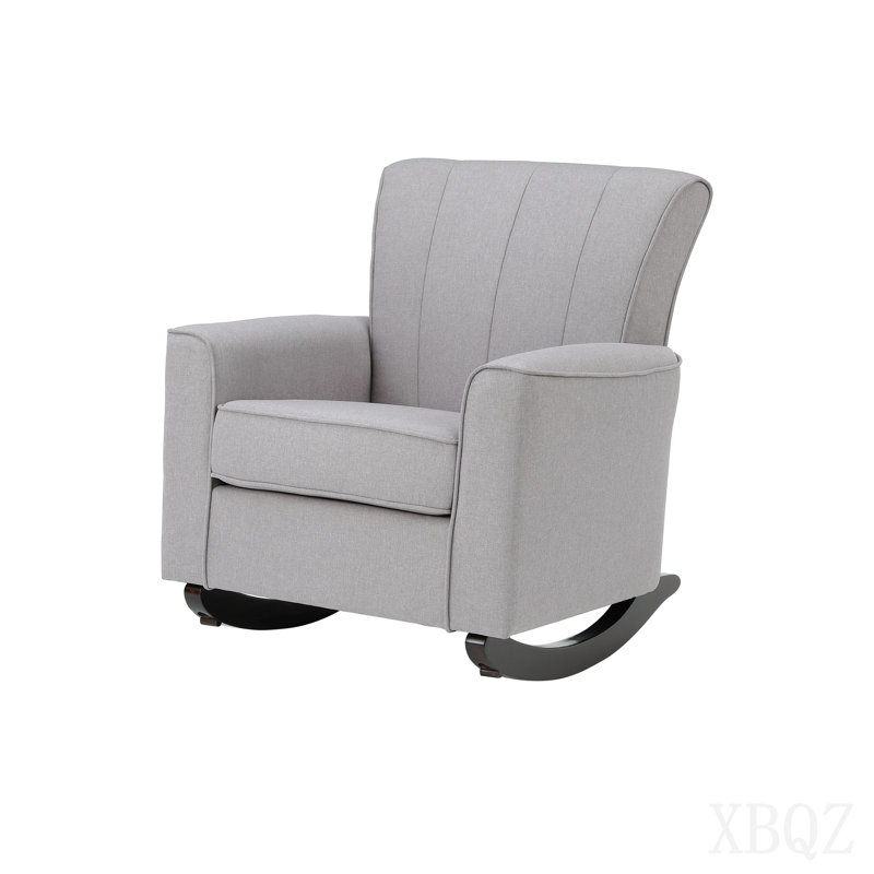 Chaise berçante gris clair avec accoudoirs