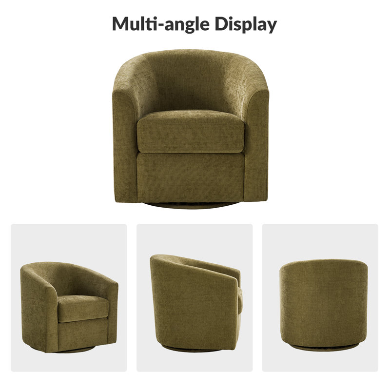 Amiir Upholstered Swivel Accent Chair, Moss