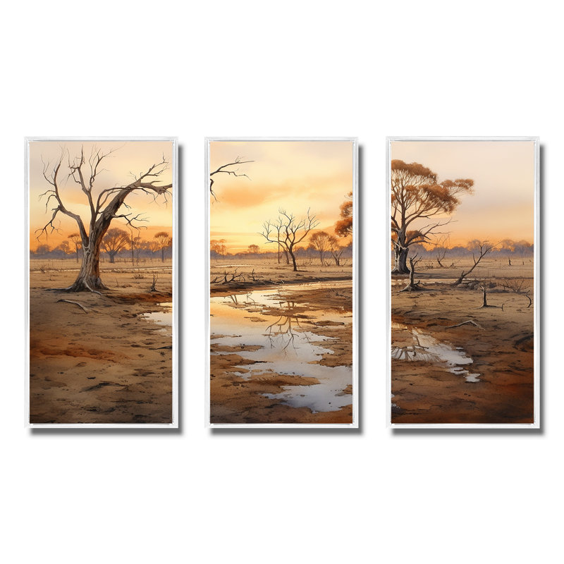 Paysage australien australien VI - Australie, art mural, Cadre flottant blanc, H 28 po x l 36 po x P 1 po