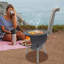 Poêle à bois avec grille pour le camping-118109636