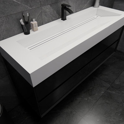 Albizu 59" Wall-Mounted Single Bathroom Vanity