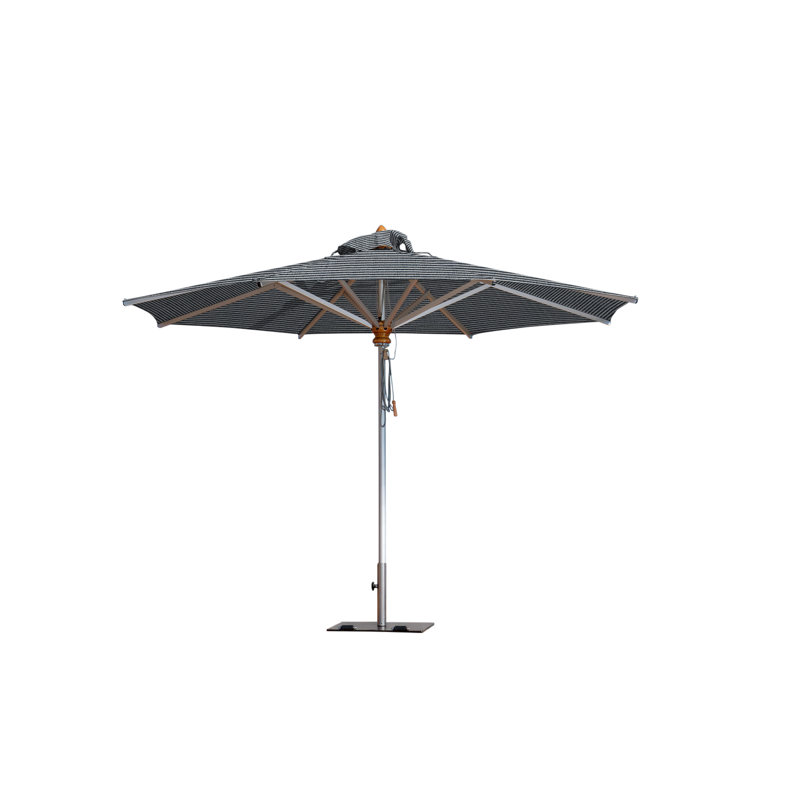 Bravura 13.1' Round Market Umbrella, Square Metal w/ wheels+2.25" Stainless Steel Tube, 99.60" H x 137.79" W x 137.79" D