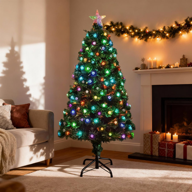 Lighted Artificial Christmas Tree, 6 ft.
