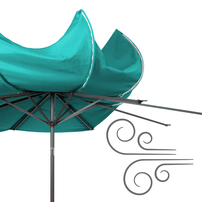 Parasol de marché 9,8 pi Bryn, Bleu turquoise