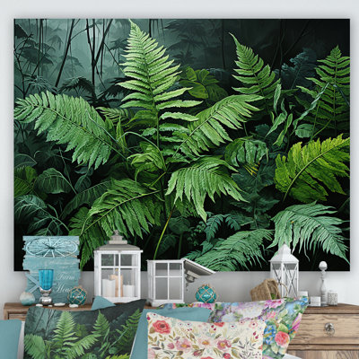 Fougères vertes émeraude II - décoration murale plantes