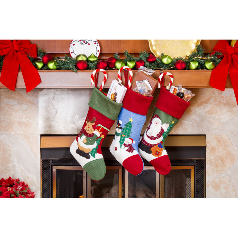 Ensemble de bas de Noël brodés de 17,5 po