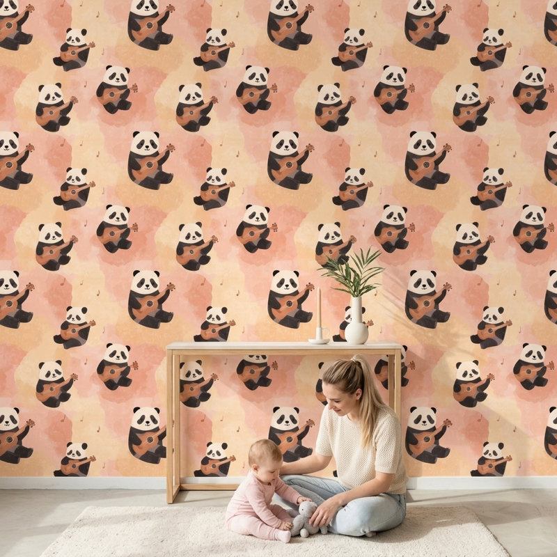 Décoration murale amovible Panda, Texturé non collé