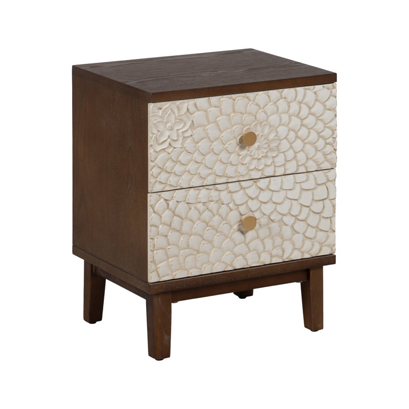 Breindel 48cm W Solid Wood Bedside Table