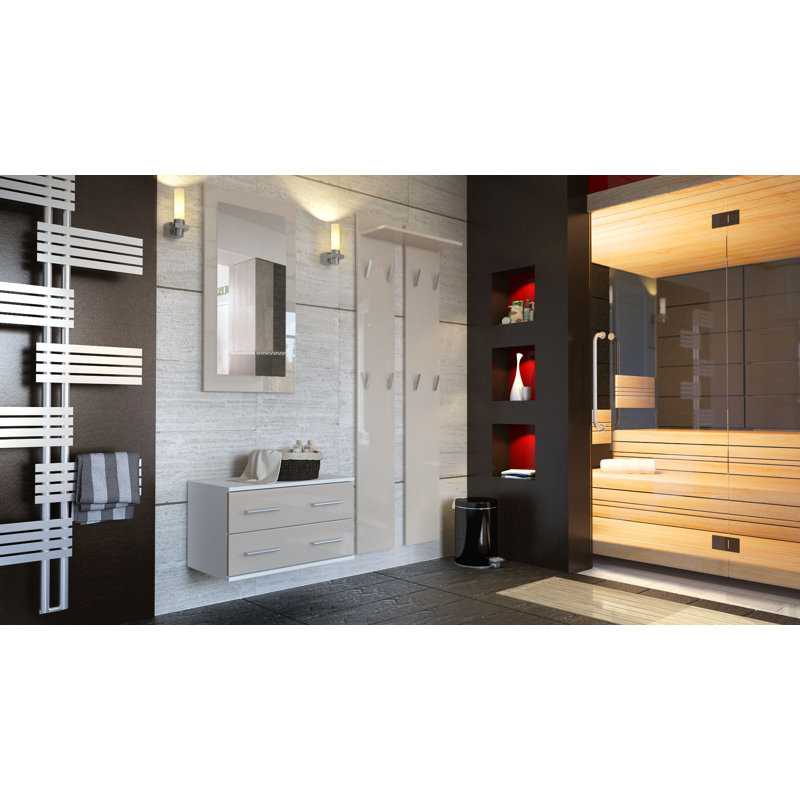 Janney Hall Tree, Rough-cut Oak/White (Matt)