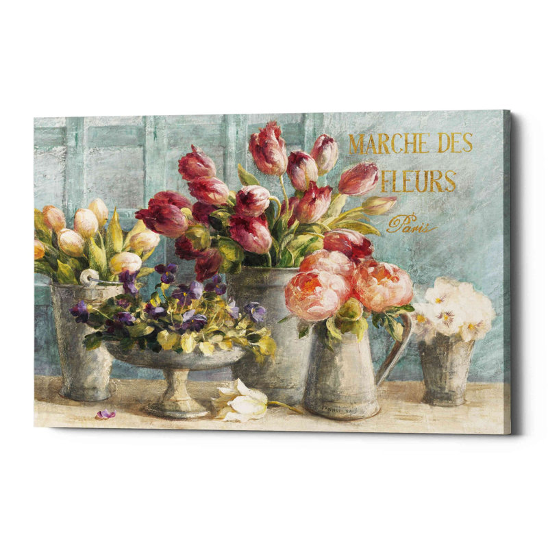 Marche des fleurs, impression sur toile tendue, H 26 po x l 40 po x P 1,5 po