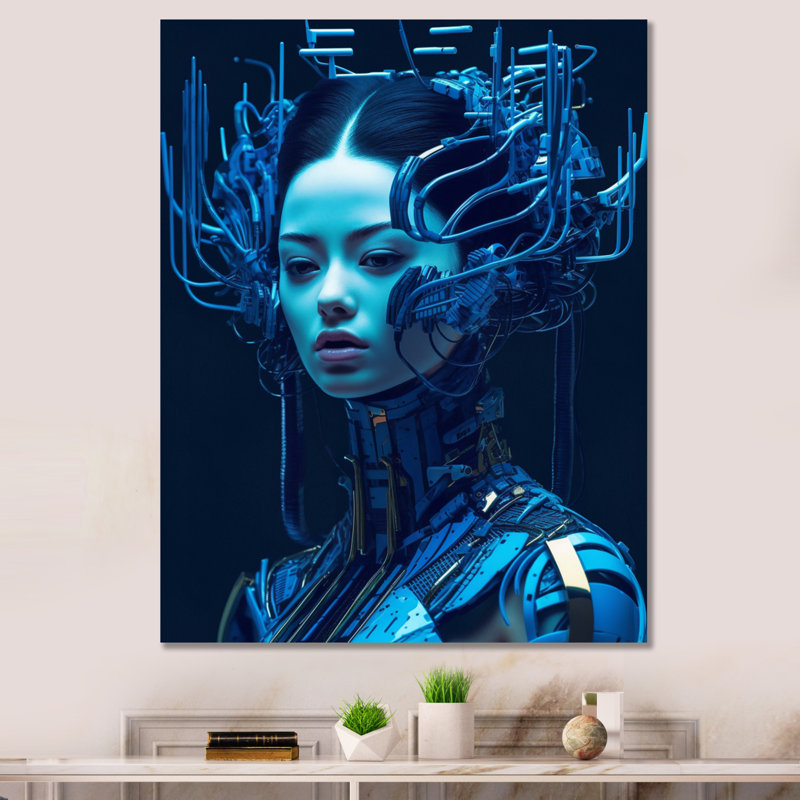 Sci Fi, personnage féminin I sur toile, Toile tendue, H 20 po x l 12 po x P 1 po