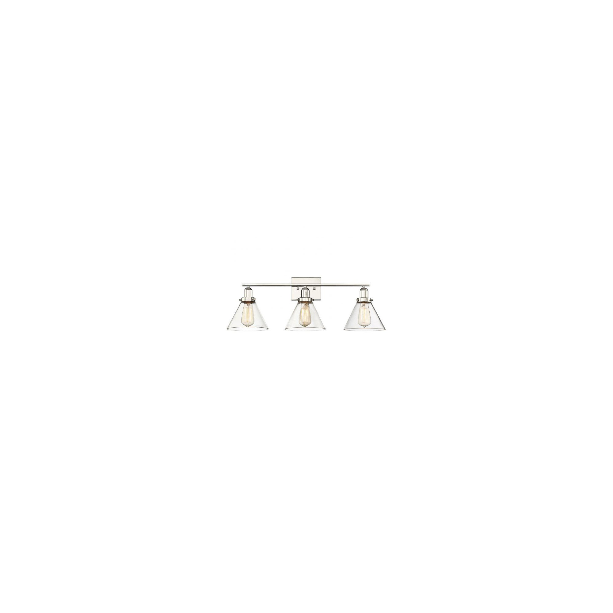 Catalina 3 Light Transparent Dimmable Bath Sconce, Polished Nickel