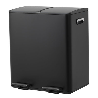 Dual Compartment 40L Kitchen Trash Can – 2 x 20L Recycling & Waste Bin with Soft-Close Lid, Step Pedal, Odor Control
