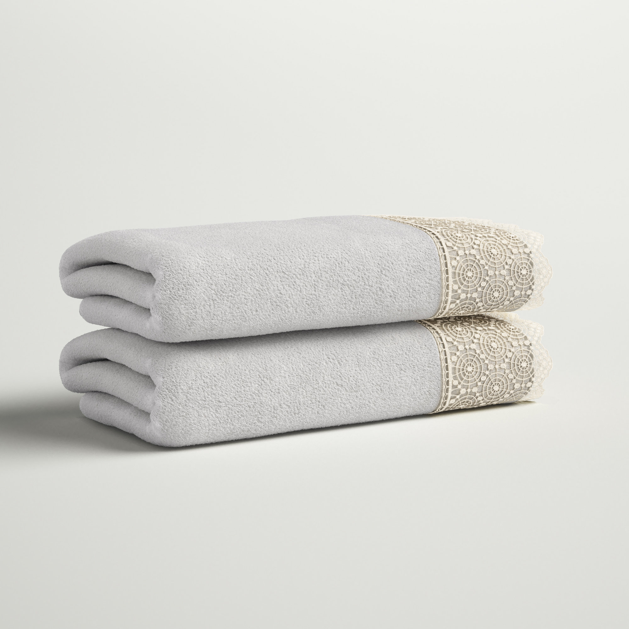 Gray And Cream Cotton Turkish Towel