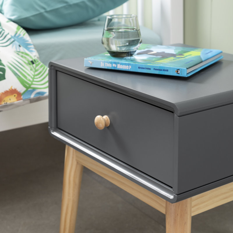 Parsai 40cm W Solid + Manufactured Wood Bedside Table