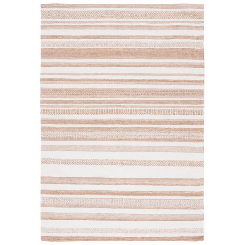 Tapis beige / ivoire en polyester fait à la main Arcolia Southwestern, Rectangle 4 pi x 6 pi