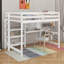 Lit mezzanine en bois avec tablettes, bureau et tableau d'écriture-113142358-112896400