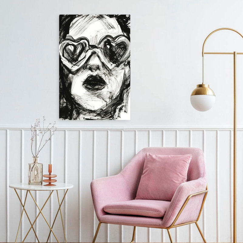 «Love Goggles», art contemporain abstrait, H 24 po x l 16 po