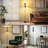 PeeNoke 68.5" Standing Floor Lamp tiles floral blue white decorative decor Portugal Dimmable Metal Pole Lamp with Linen Lampshade LED Bulb Included