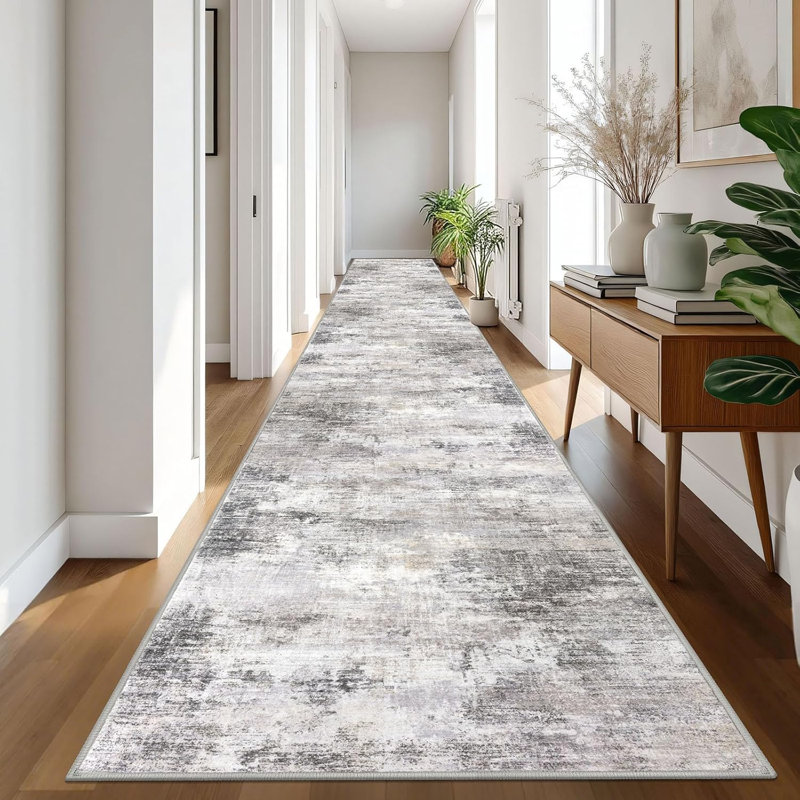 Washable Area Rugs Non Slip Bedroom Rug Living Room Rugs with Rubber Backing, Runner 3' x 20'