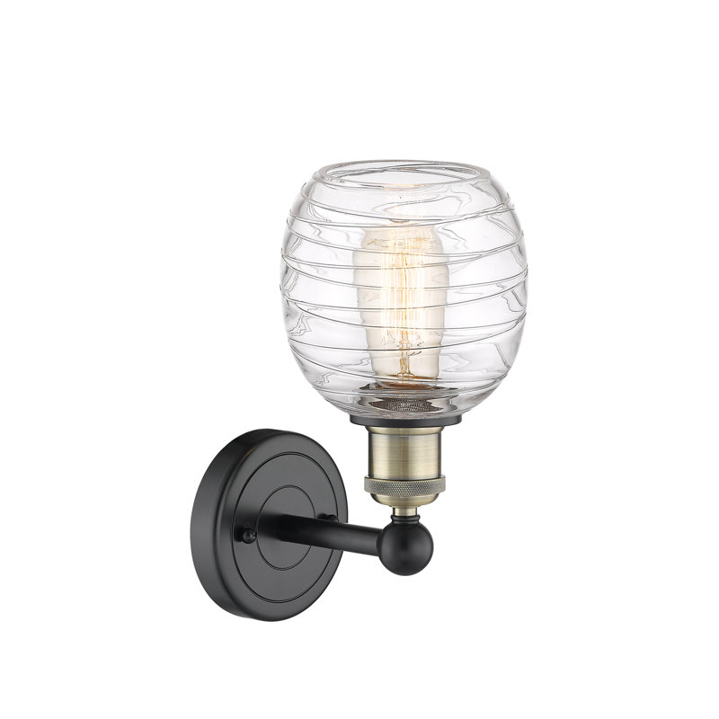 Cheraw Armed Sconce, Deco Swirl, Black Antique Brass