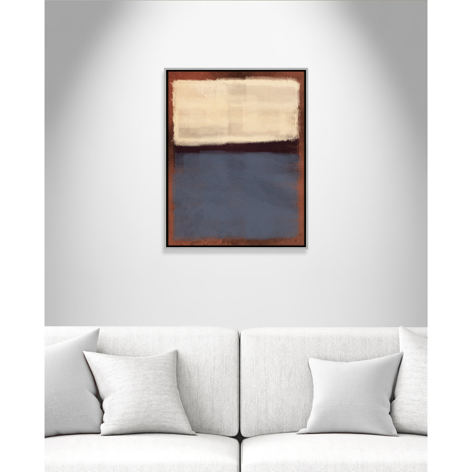 Coronado "Alabaster Burst" Painting, 29.5" H x 23.5" W x 2" D, Silver Framed