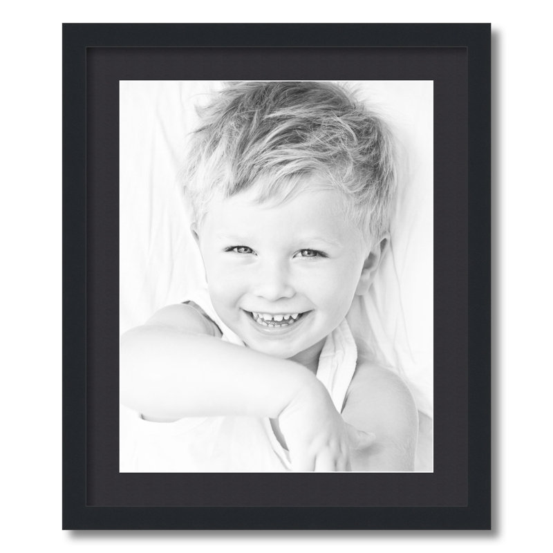 Matte Picture Frame with Mat, Black