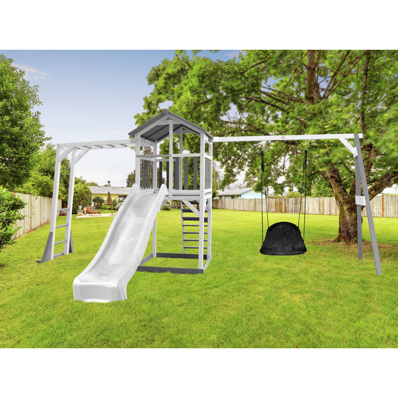AXI Hemlock Swing Set with 1 Swing(s) , 1 Slide(s), White