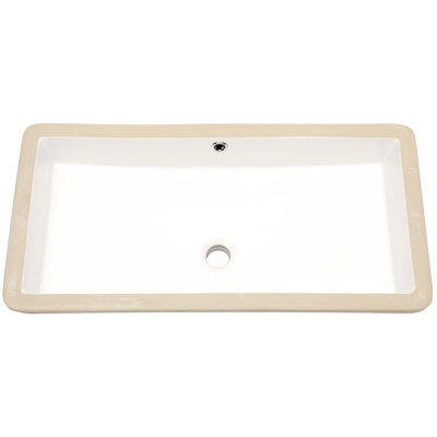 28"X14" Ceramic Undermount Sink With Overflow - White, Stain-, Sleek For Bathroom, Office, Modern Bathroom Undermount, Overflow, Stain Home, , Office
